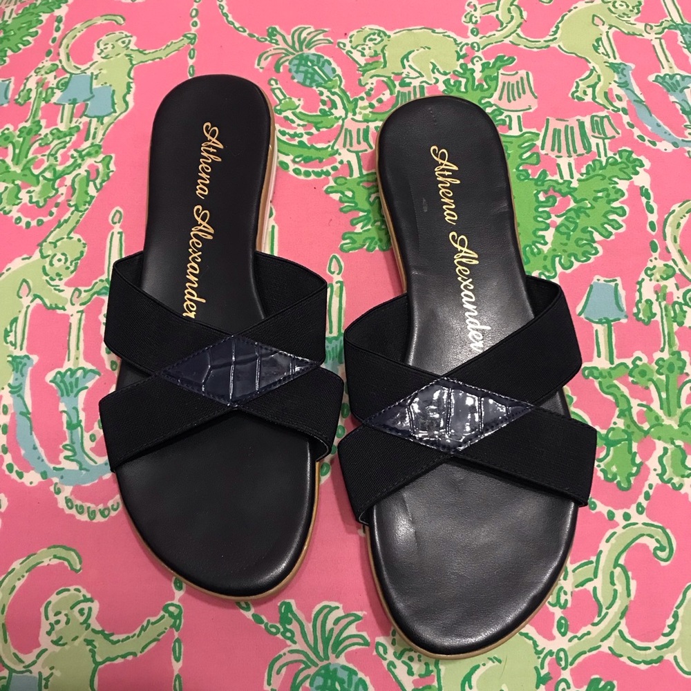 Athena Alexander navy sandals size 8